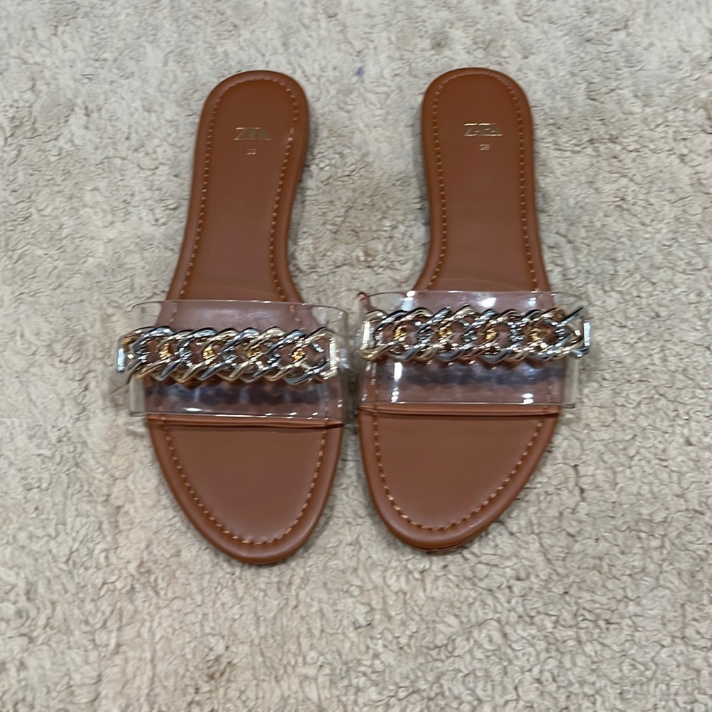 Zara vinyl chain sandals